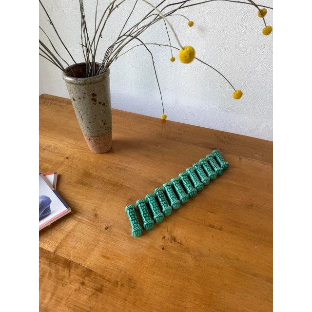 Forest Green Vallauris Green Ceramic Knife Holders, 1960s, Set of 12 For Sale - Image 8 of 13