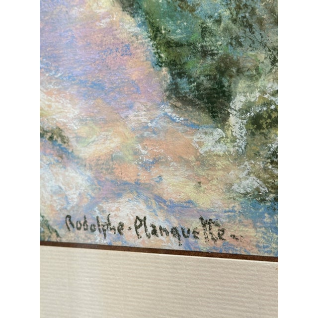 Pastel Post-War Impressionist Watercolor by Rodolphe Planquette, Professionally Framed For Sale In Boston - Image 6 of 9