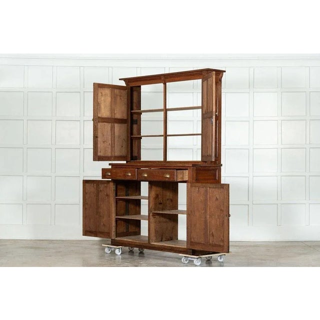 English Oak Housekeeper's Cabinet, 1900s For Sale - Image 4 of 13