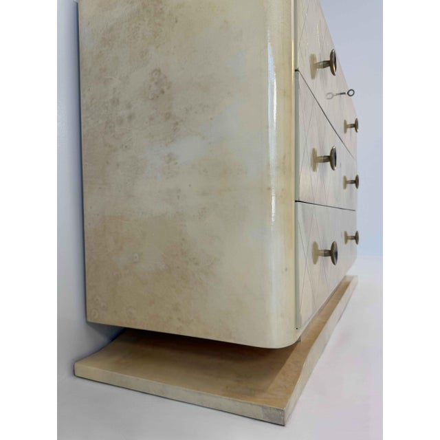 Belgian Art Deco Engraved Parchment Chest of Drawers, Late 1940s For Sale - Image 6 of 16