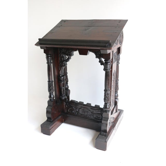 Antique 19th Century Gothic Revival Oak Lectern Book Stand, 1890s For Sale - Image 17 of 18