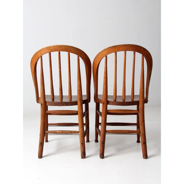 Antique Bow Back Spindle Chairs-a Pair For Sale - Image 11 of 13