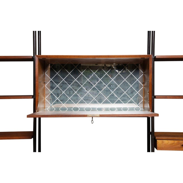 Mid 20th Century Mid 20th Century Danish Modern Teak Free-Standing Wall Unit With Bar by Lyby Møbelfabrik For Sale - Image 5 of 18