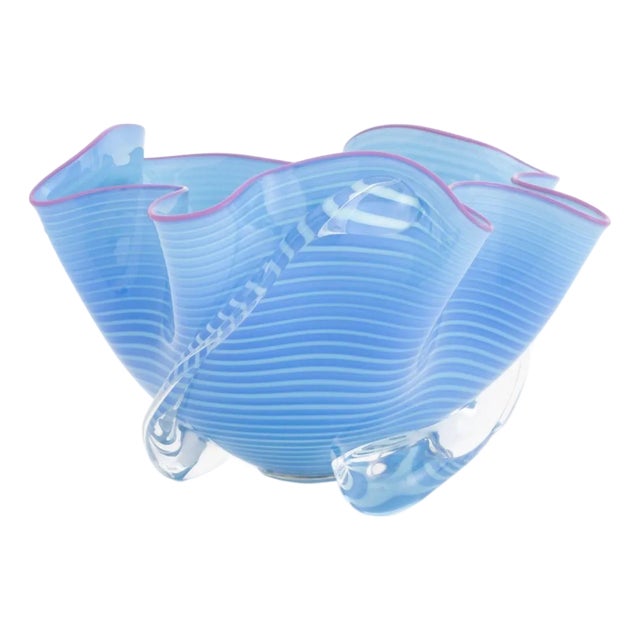 Signed Studio Glass Handkerchief Bowl, 2004 For Sale