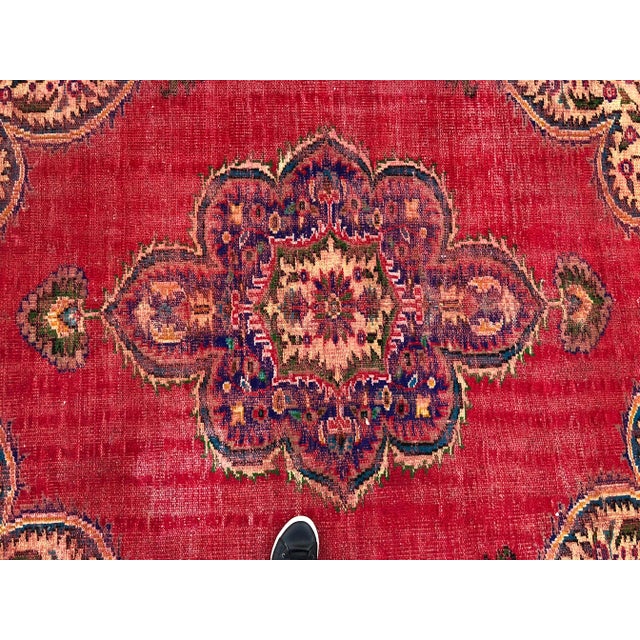 1960s Vintage Turkish Oushak Rug - 6′3″ × 8′11″ For Sale - Image 6 of 10
