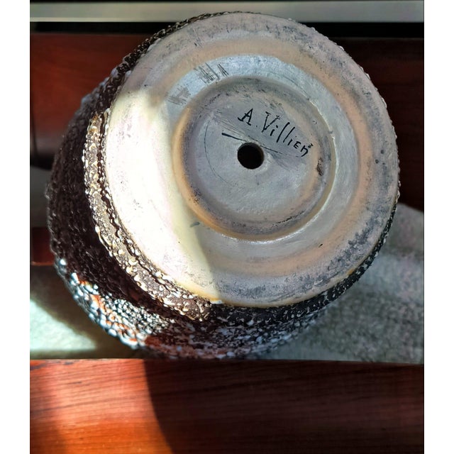 Art Deco Ceramic and Bronze Vase by André Villien, 1930s For Sale - Image 3 of 4