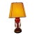 Late 19th Century Victorian Bohemian Cranberry Glass Lustre Table Lamp With Enameled Flowers & Crystal Prisms For Sale