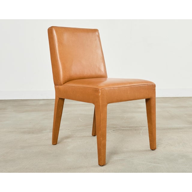 Ralph Lauren Ralph Lauren Mahogany Leather Italian Dalton Dining Chair For Sale - Image 4 of 14