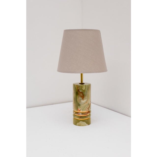 Forest Green Mid-Century Modern Italian Brass Table Lamp, 1970s For Sale - Image 8 of 16