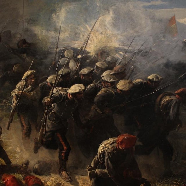 H.P., Great Battle of the 19th Century, 1880, Oil on Canvas For Sale - Image 10 of 16