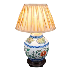 1950's Vintage Art Deco Chinese Ceramic Table Lamp