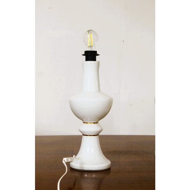 Swedish Table Lamps in White Opal Glass by Uno and Östen Kristiansson for Luxus, 1960s, Set of 2 For Sale - Image 10 of 15