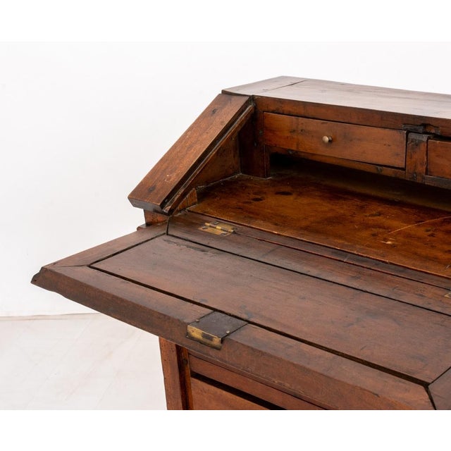 Italian Walnut Slanted Fall Front Secretary | Chairish