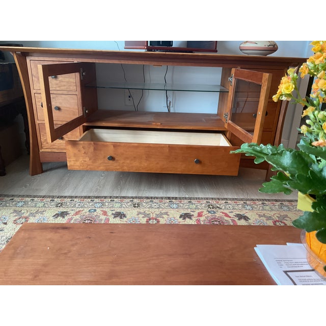 Hardwood Artisans Waterfall Tv Console For Sale - Image 12 of 16