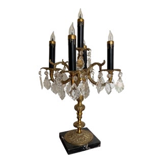 Victorian Tabletop Electric Five-Arm Candelabra Table Lamp For Sale