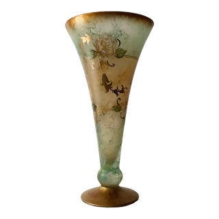 Art Nouveau Hand Painted Vase Circa 1900 Signed For Sale