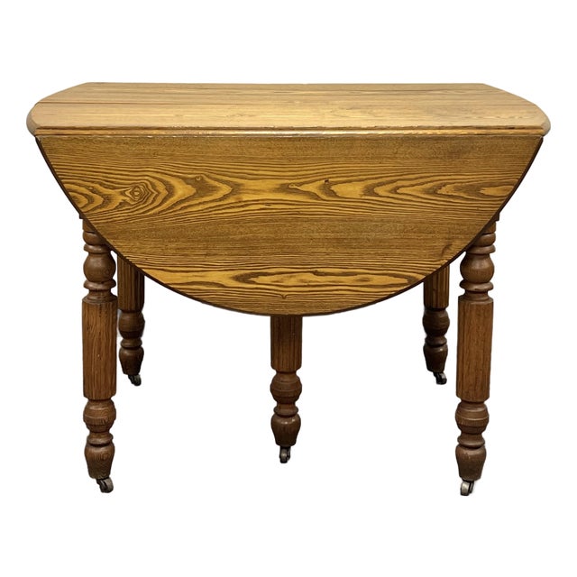 Antique Late 19th Century Chestnut Drop Leaf Extension Dining Table For Sale
