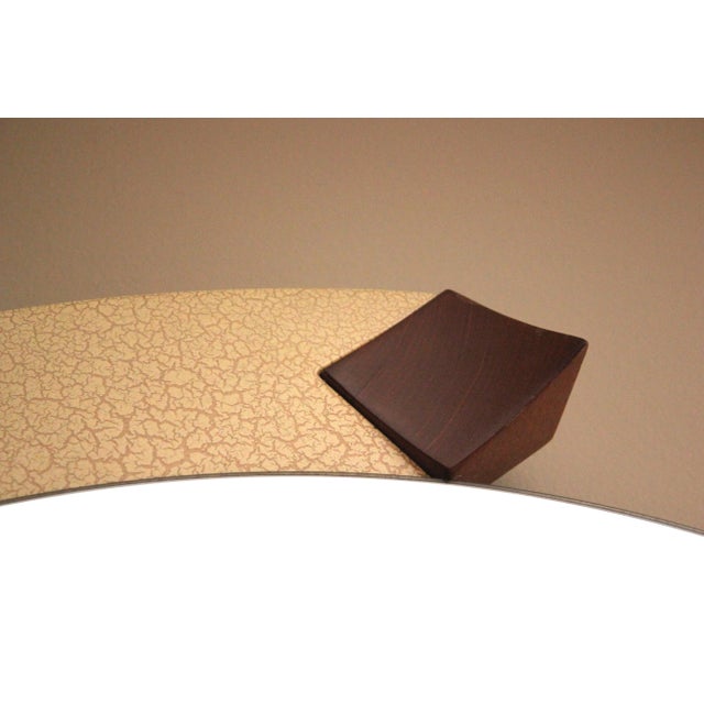 Lee Weitzman Glam Vintage Modern Ivory Crackle Round Revolving Spinning Mirror- Limited Edition- Signed by Design For Sale - Image 4 of 10