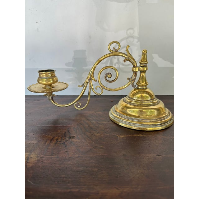 Pair of English 19th Century Brass Piano Candleholders Signed WT&S Ornate 19th century brass piano candleholders featuring...