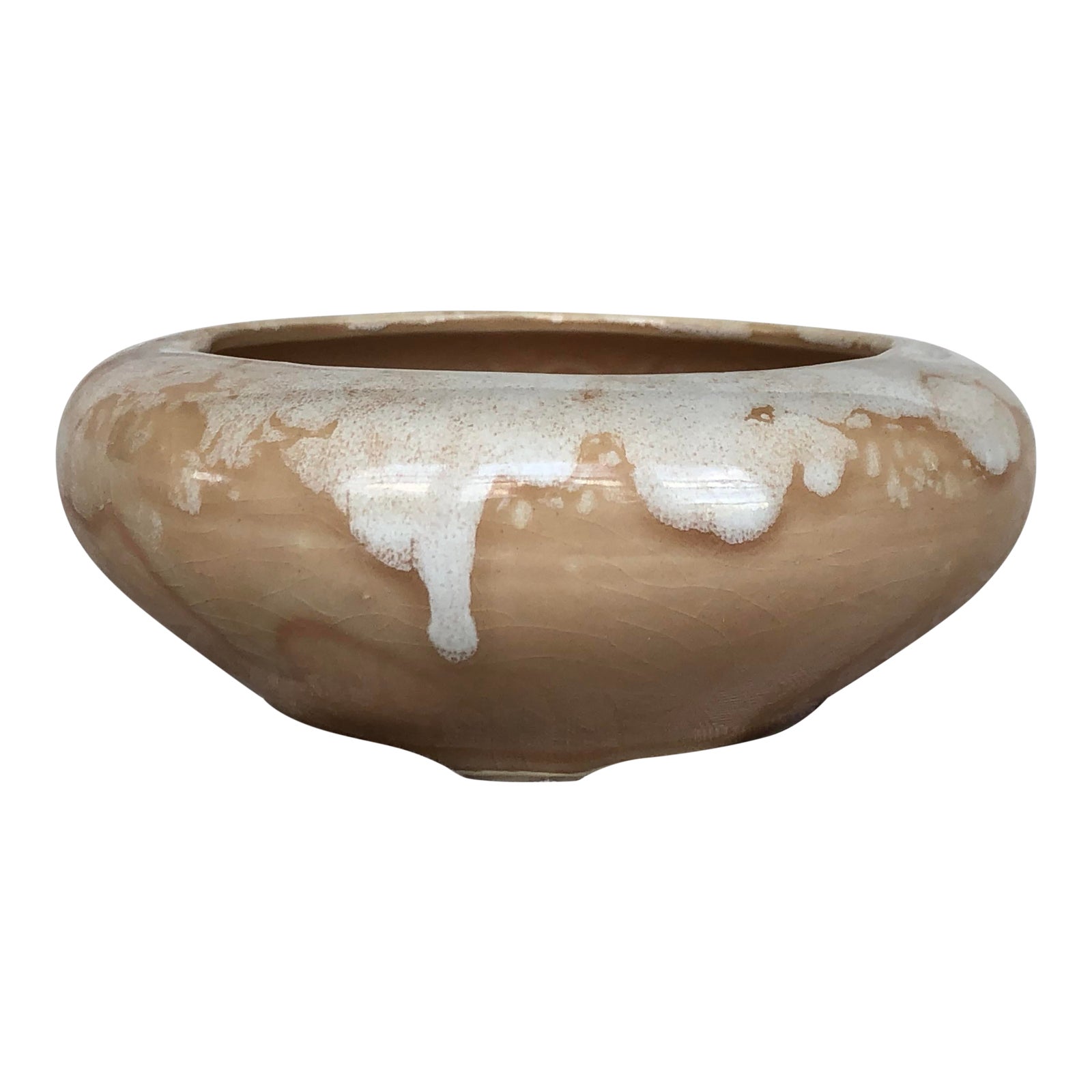 Vintage Pink Drip Glaze Pottery Bowl Chairish