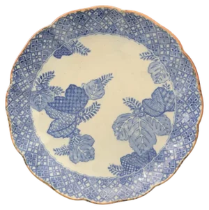 Mid 19th Century Chinese Soup Plate Inspired by the Blue Family India Compagny