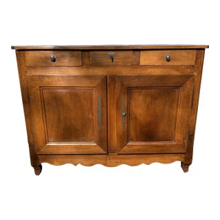 18th Century French Country Louis XV Solid Walnut Sideboard / Buffet For Sale