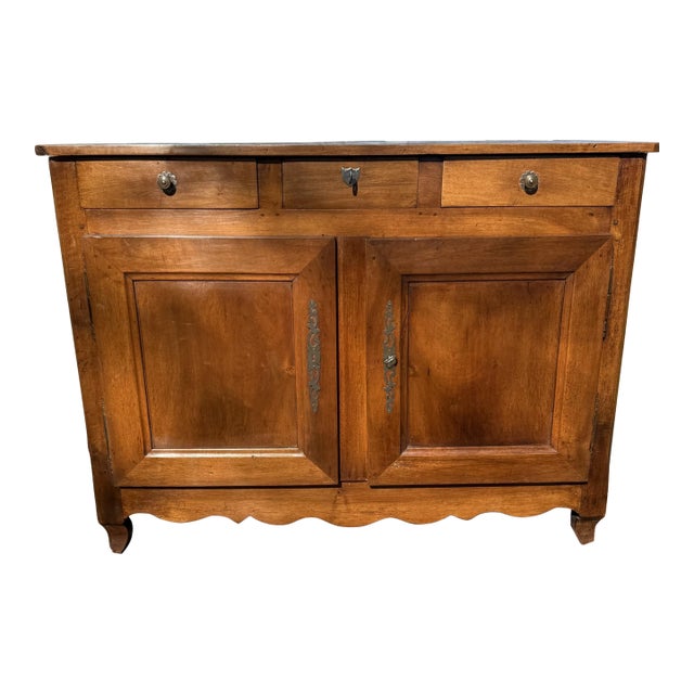 18th Century French Country Louis XV Solid Walnut Sideboard / Buffet For Sale