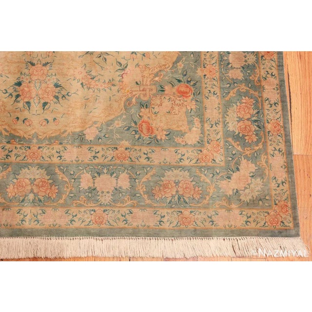 Late 20th Century Nazmiyal Collection Vintage Persian Silk Qum Oriental Rug For Sale - Image 5 of 6