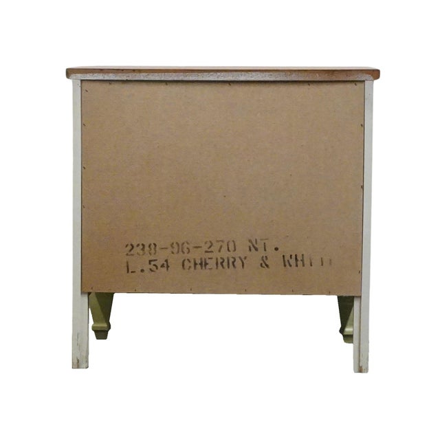 Bassett Furniture Ticino Collection Cream Painted 24" Nightstand W. Solid Cherry Top 238-96-270 For Sale - Image 9 of 10