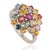 Mid-Century Modern Carat&Her 4.17 Ct Rainbow Sapphire Retro Cluster Ring, Size 7 For Sale - Image 3 of 15