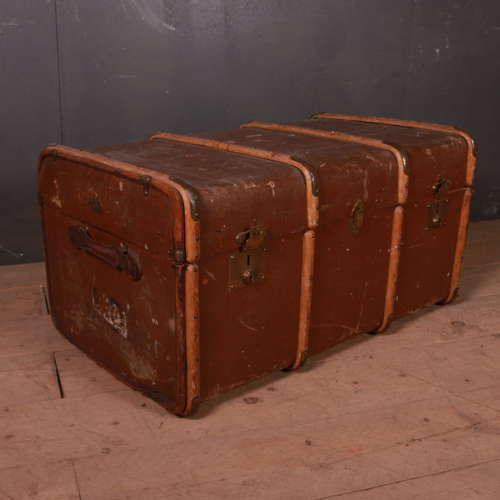 Banded Cabin Trunk, 1890s For Sale - Image 4 of 8