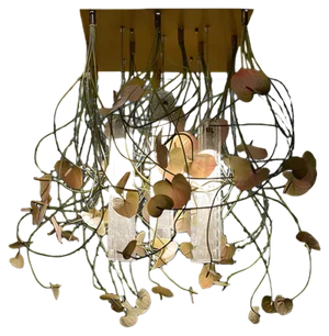 Large Flower Power Ceiling Lamp with Murano Glass and Artificial Anthurium from VGnewtrend