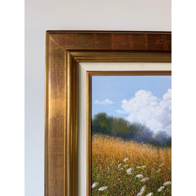 2003 Patrice Marchal “Marguerites” French Wildflower Landscape Oil on Canvas Painting, Framed For Sale In Miami - Image 6 of 12