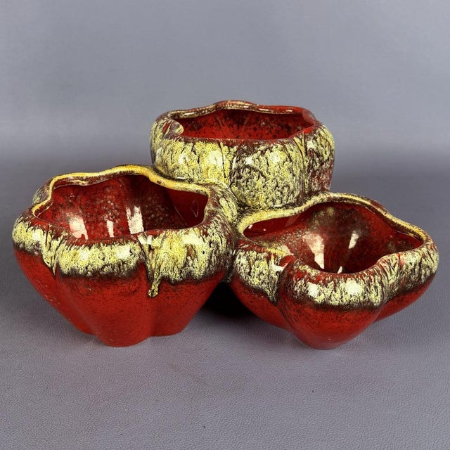 A dive into the color and bold shapes of the 1970s. This ceramic (majolica) centerpiece is a magnificent example of...