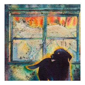 'Window Series No.3' by Shannon Bickford, Dog, Weimaraner, California State University Fresno