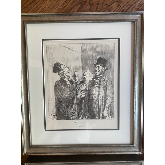 Late 20th Century Honore Daumier Black and White Drawings From 'Les Gens De Justice' - Set of 4 For Sale - Image 4 of 9