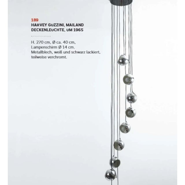 Italian Chrome Five-Globe Lamp from Guzzini, 1965 For Sale - Image 11 of 12