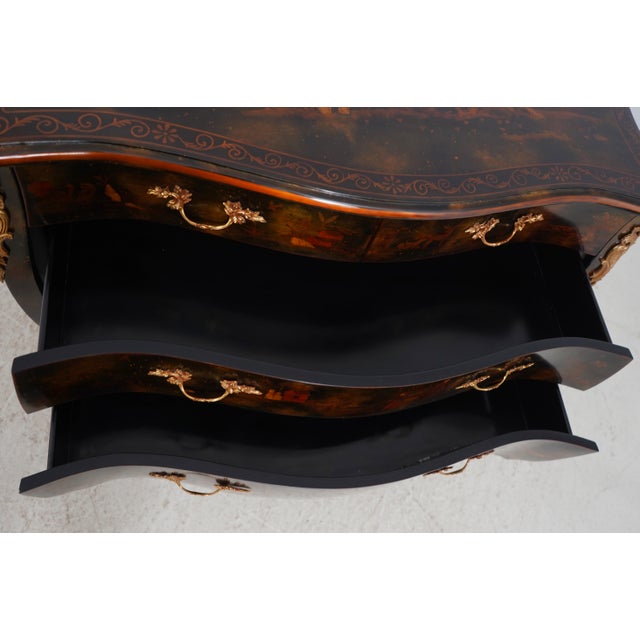 Maitland - Smith Maitland Smith Chinoiserie Bow Front Commode For Sale - Image 4 of 18