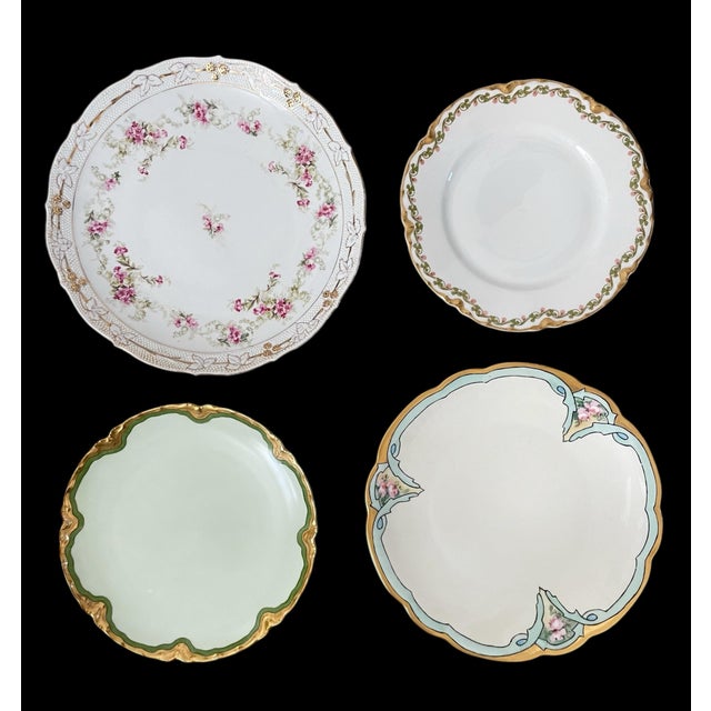 8 Vintage Mismatched China Dessert Cake Plates Floral. England and France For Sale - Image 4 of 5