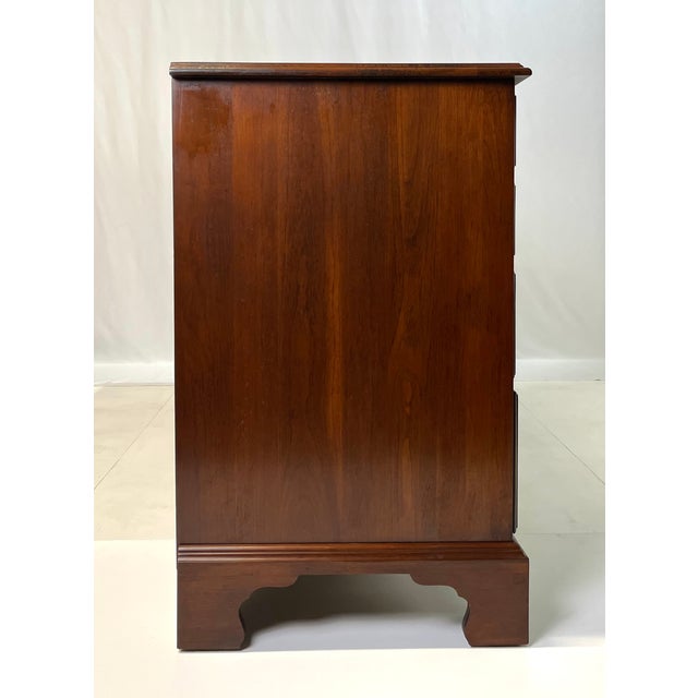 Chippendale Late 20th Century Henkel Harris Virginia Galleries Solid Wild Black Cherry Triple Dresser For Sale - Image 3 of 18