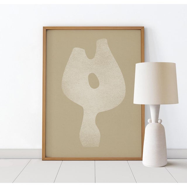 Abstract open edition giclee print by artist Anna Pepe. 20"x28" Elegant white feminine form on beige background. Printed...