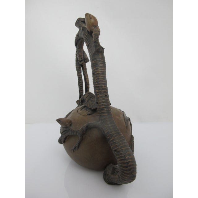 Chinese Yixing Zisha Clay Peach Branch Teapot With Cicada Finial Lid For Sale - Image 14 of 15