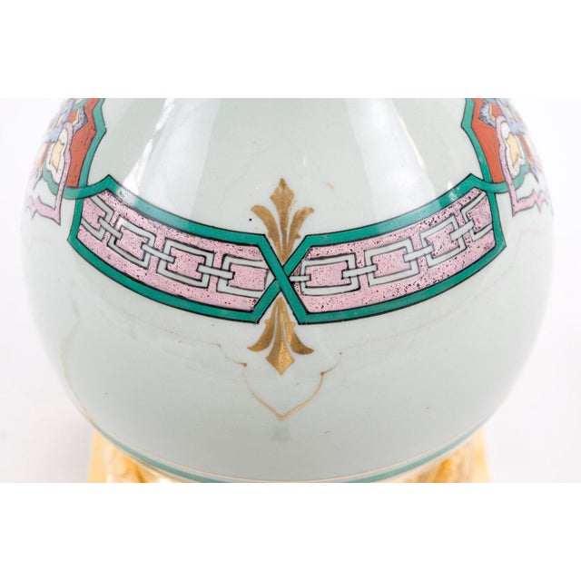 Antique Celadon Porcelain Lamps, Set of 2 For Sale - Image 4 of 6