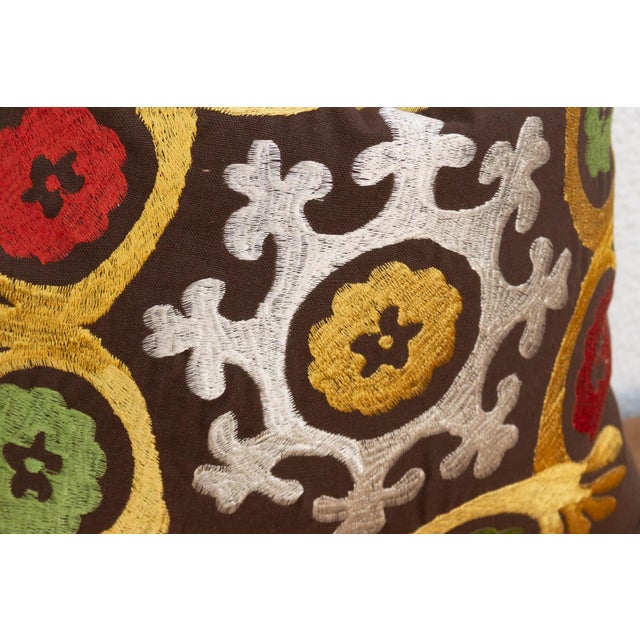 Radiating Floral Suzani Pillow Cover For Sale - Image 4 of 8