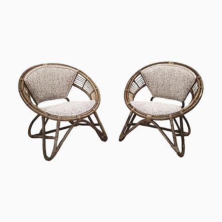 Japanese Imaeda Rattan Lounge Chairs, 1960s, Set of 2 For Sale - Image 13 of 13