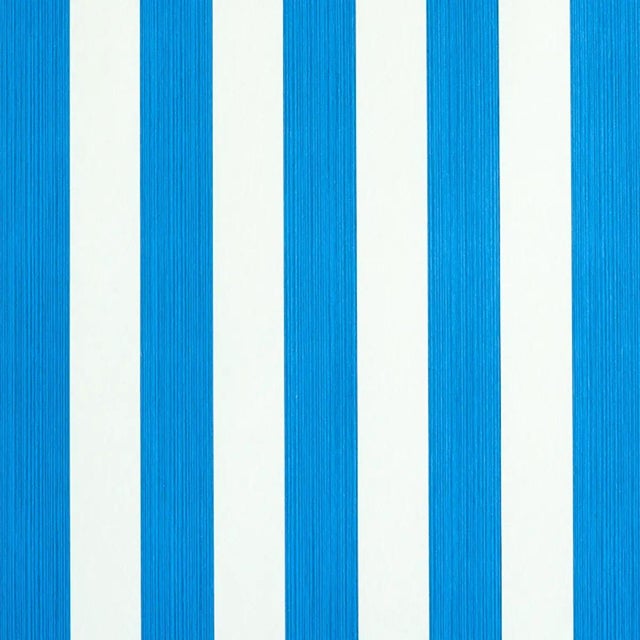 Schumacher Sample - Schumacher Edwin Stripe Medium Wallpaper in Cobalt For Sale - Image 4 of 4