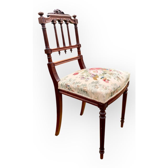 Brown Vintage French Louie 15th Style Dressing Table and Chair For Sale - Image 8 of 14