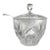 1950s Punch Bowl With Lid, Gorham Rosewood Crystal with Spoon| Fanned-Cut Centerpiece For Sale