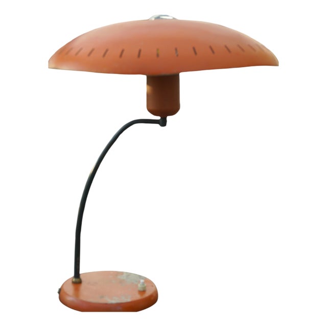 Mid-Century Model Junior Desk Lamp in Orange by Louis Kalff for Philips, 1950s For Sale