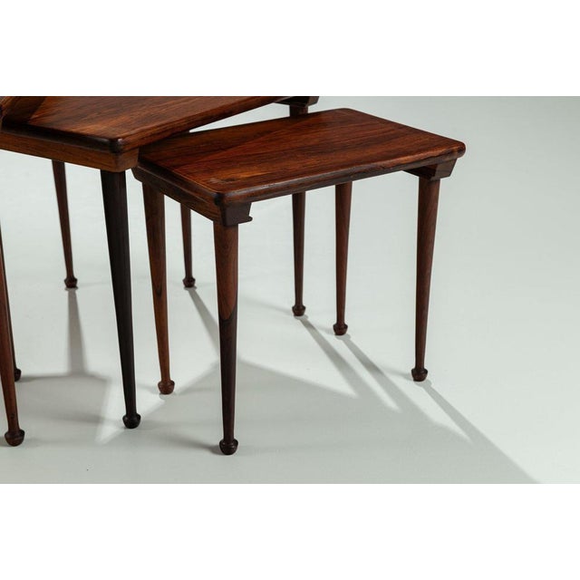 Danish Nesting Tables in Rosewood, 1960, Set of 3 For Sale - Image 11 of 15
